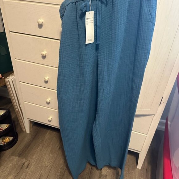 Eileen Fisher Blue Wide Leg Pants - Picture 4 of 8